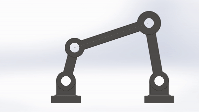 Animation of the 4 bar linkage's motion