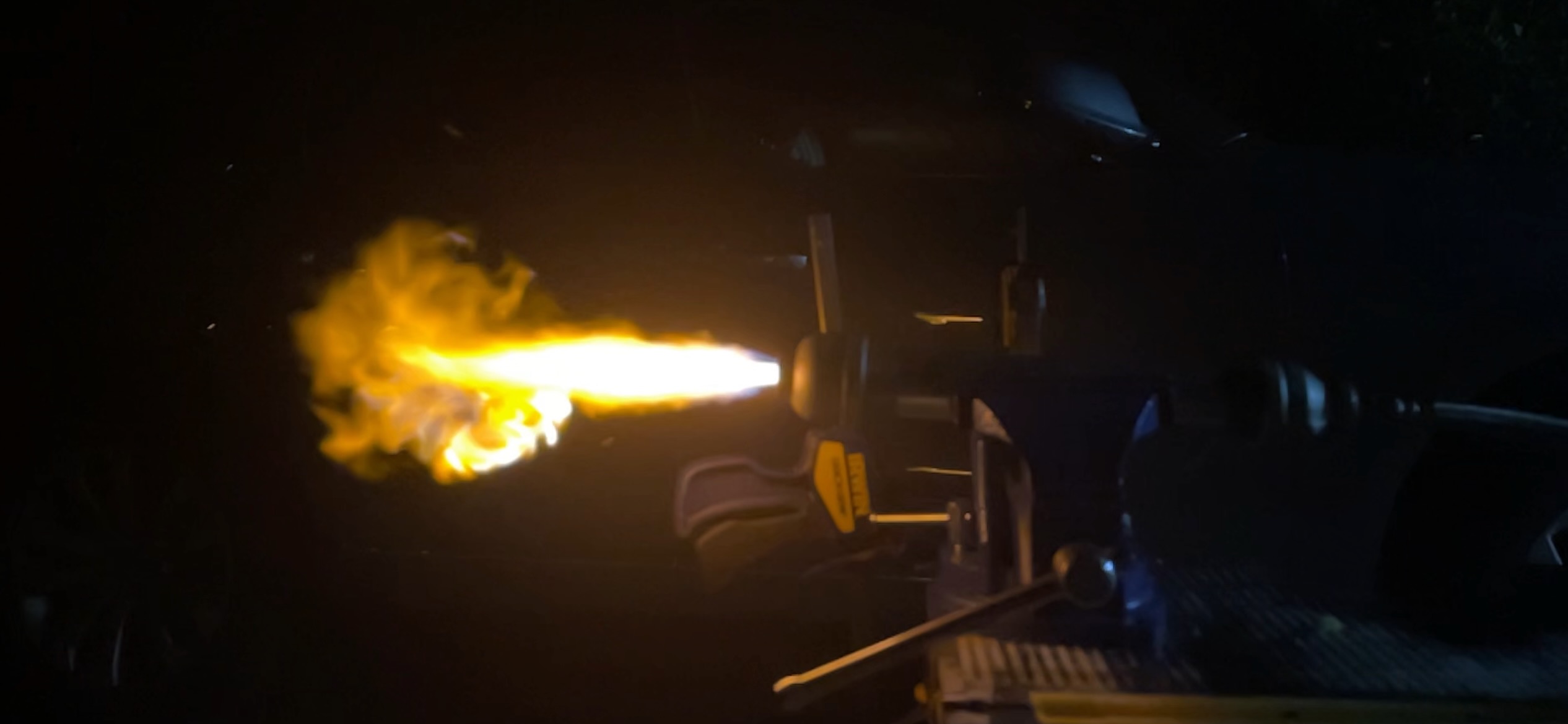 Hybrid Rocket Engine Firing